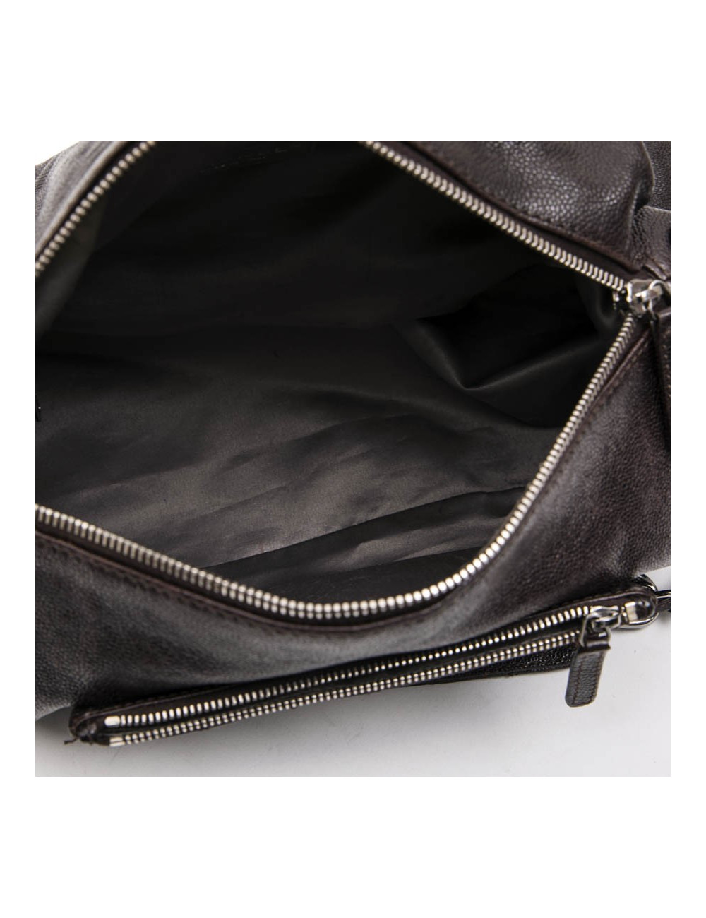 Chanel satchel bag in brown grained leather