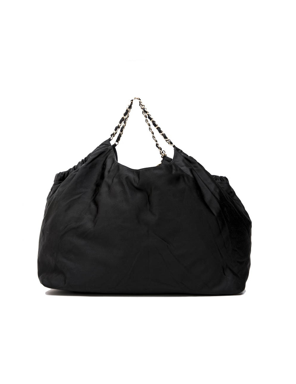 CHANEL tote bag in black duchess satin