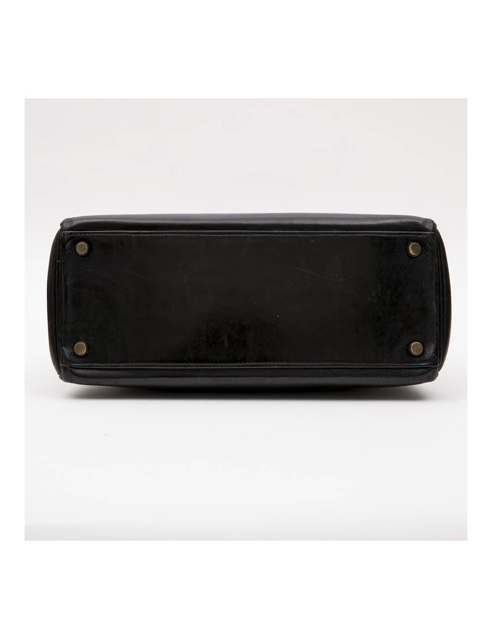 HERMES vintage Kelly 28 bag in black box leather