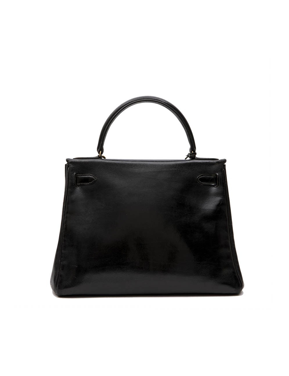 HERMES vintage Kelly 28 bag in black box leather