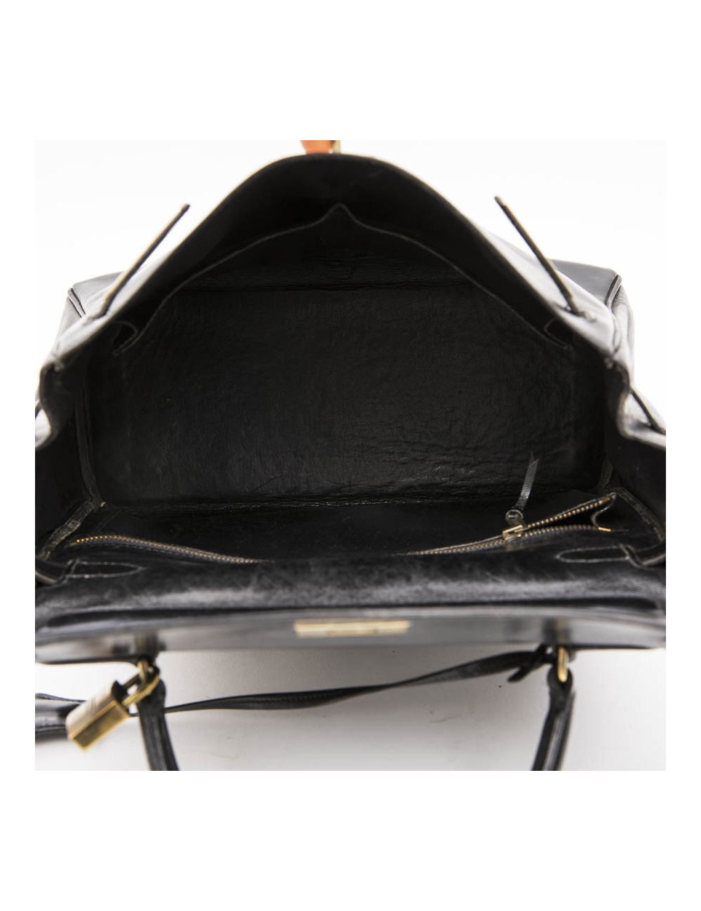 HERMES vintage Kelly 28 bag in black box leather