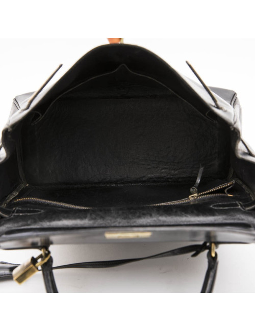 HERMES vintage Kelly 28 bag in black box leather
