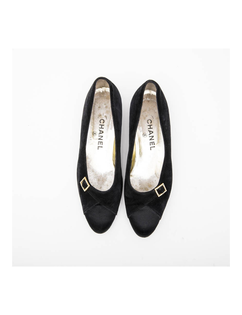 Ballerines Couture CHANEL en veau velours 