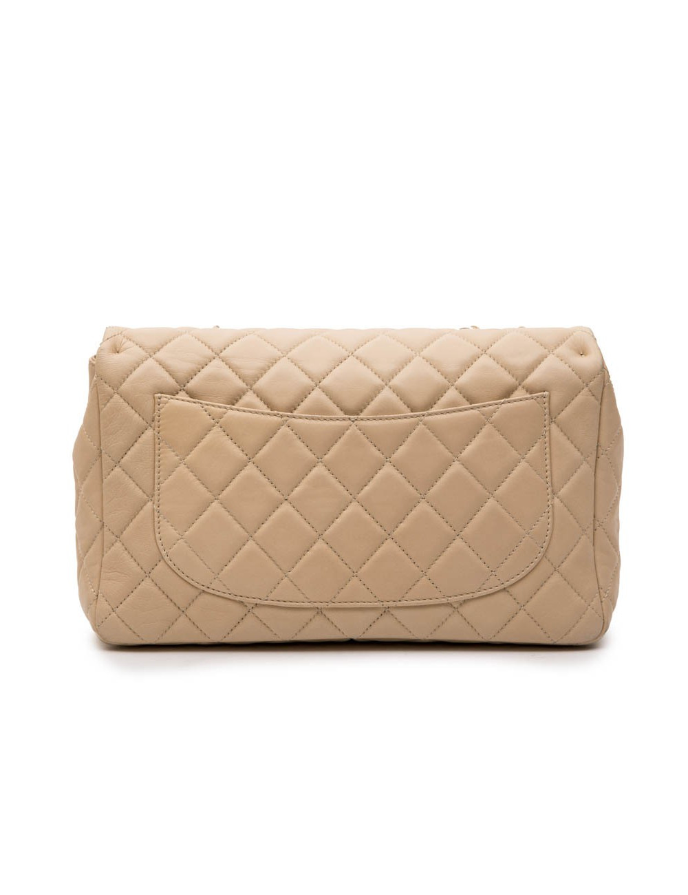Sac Jumbo CHANEL cuir matelassé souple beige