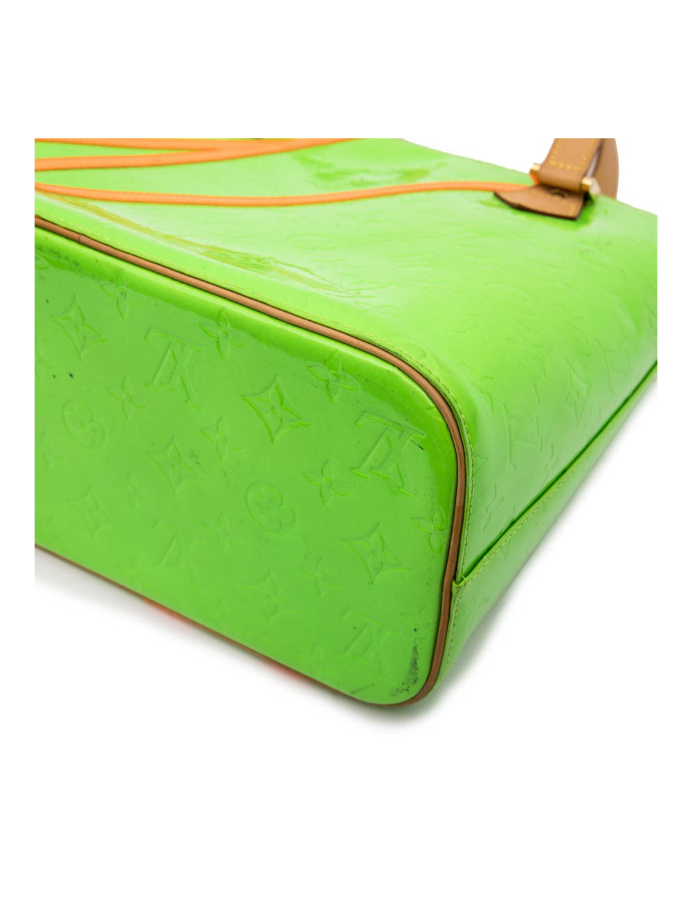 Sac Houston LOUIS VUITTON cuir verni fluo vert