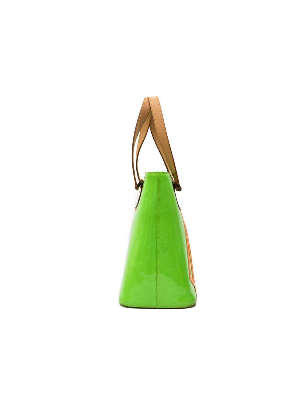 Sac Houston LOUIS VUITTON cuir verni fluo vert