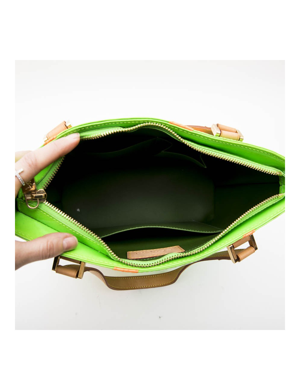 LOUIS VUITTON 'Houston' Bag in Fluo Green Monogram Patent Leather