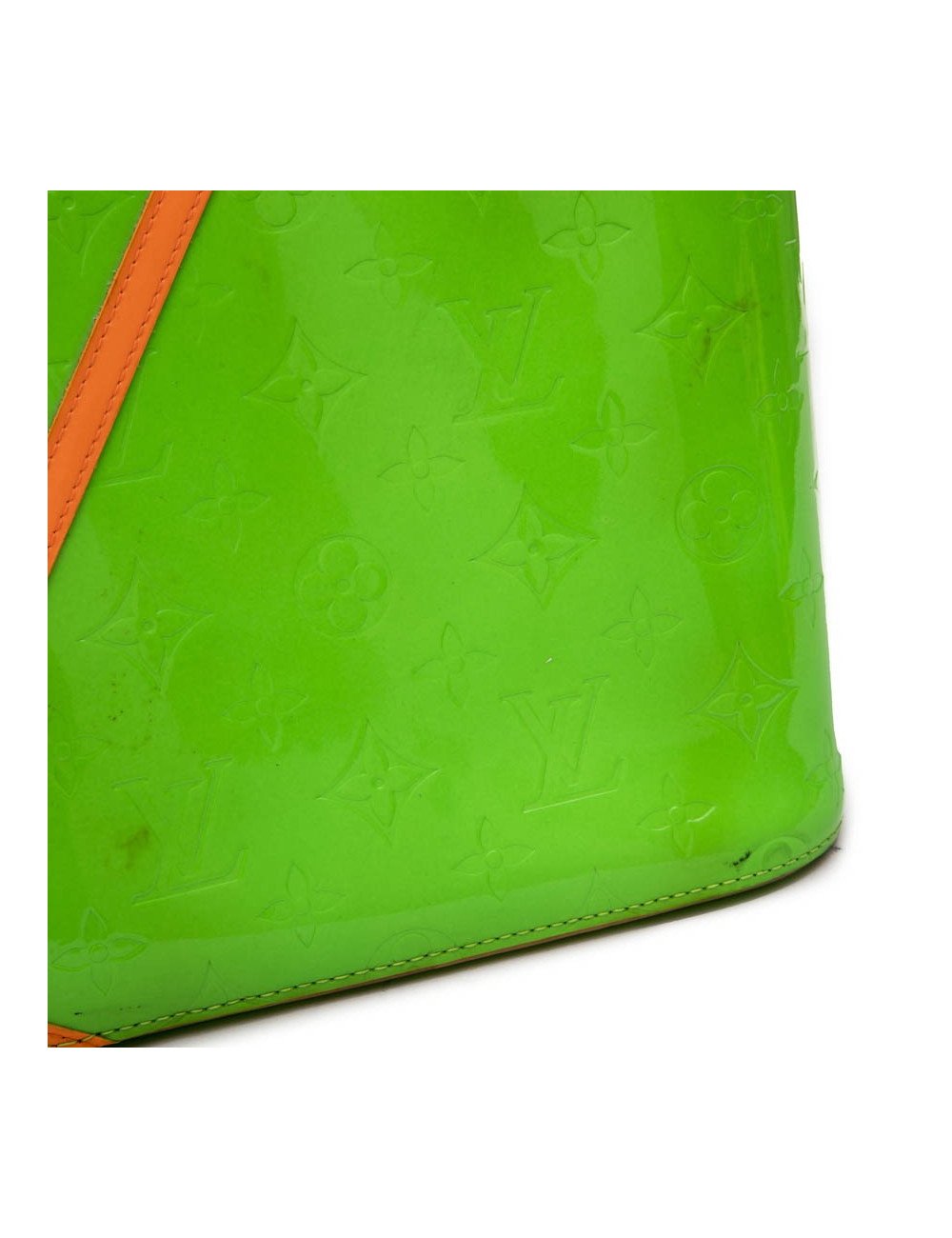 Sac Houston LOUIS VUITTON cuir verni fluo vert
