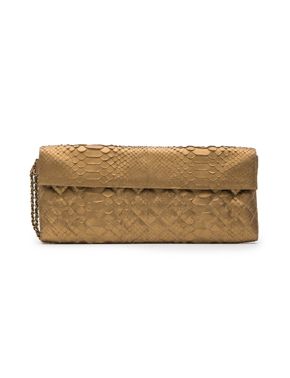 Pochette CHANEL en python or mat