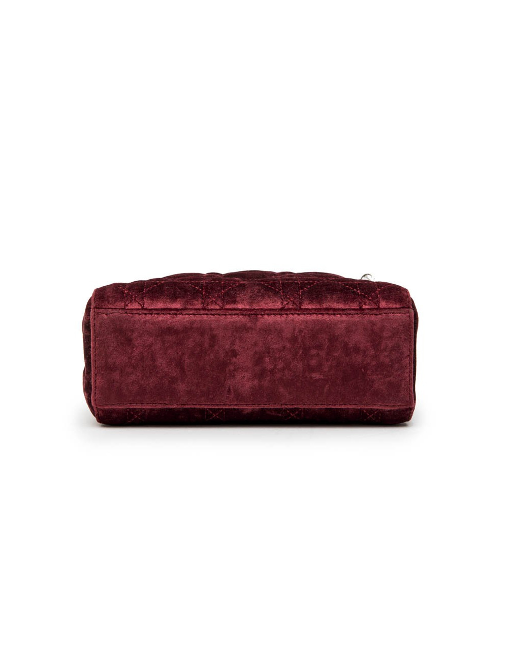 Mini sac Lady D CHRISTIAN DIOR en velours de soie rouge cardinal