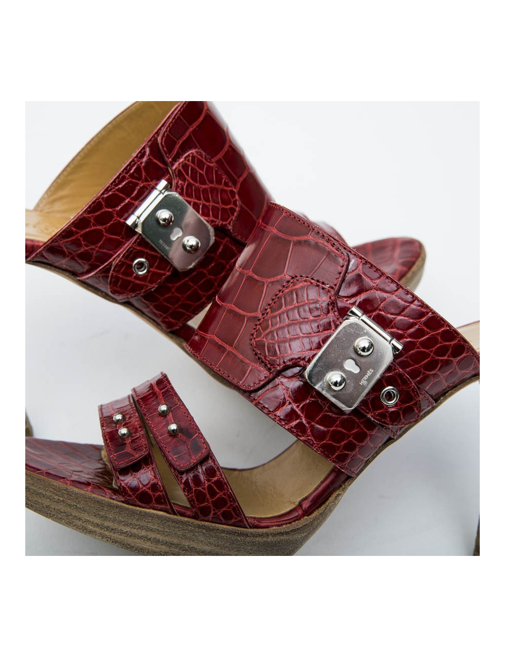 Mules Hautes t 37  HERMES en alligator 