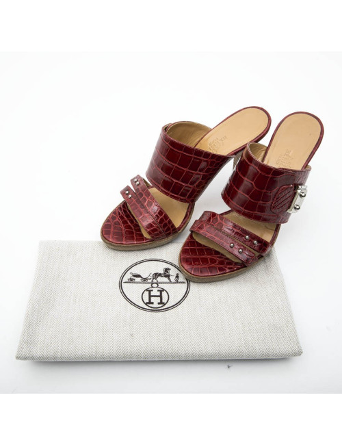 Mules Hautes t 37  HERMES en alligator 