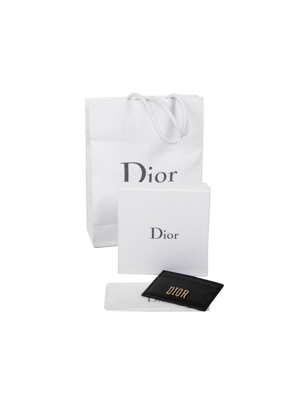 Porte-cartes DIOR en cuir noir