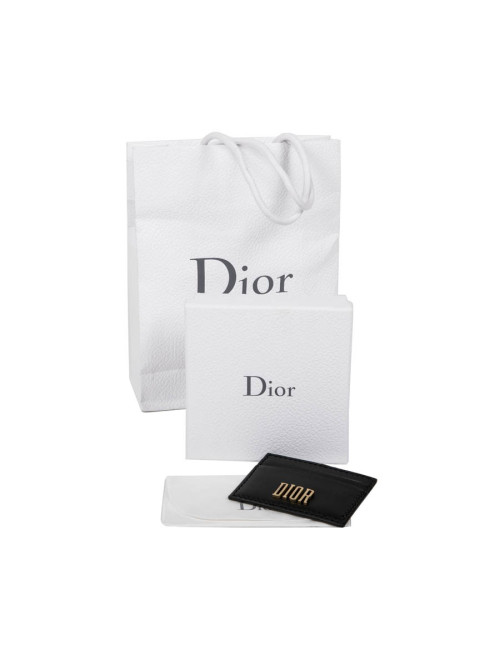E.S Porte-cartes DIOR en cuir noir
