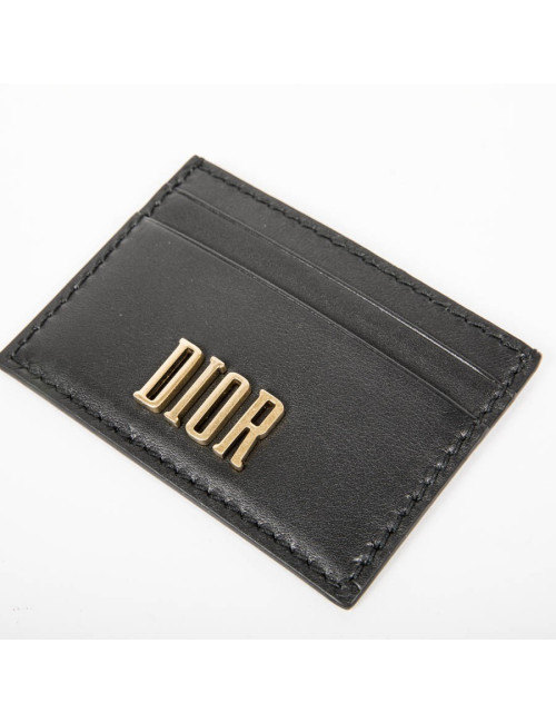E.S Porte-cartes DIOR en cuir noir