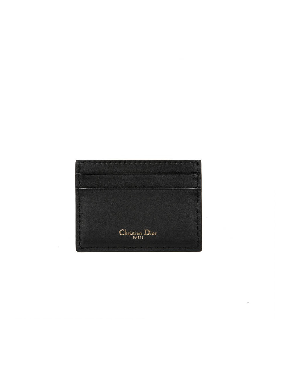 DIOR card holder in black smooth calf leather