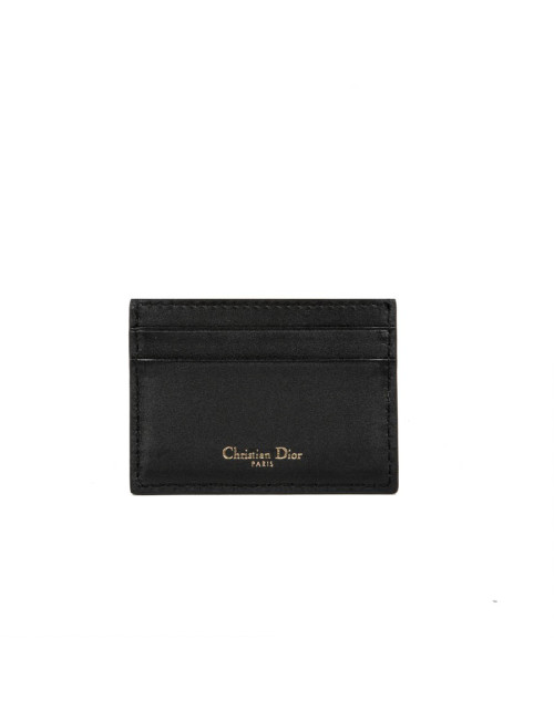 E.S Porte-cartes DIOR en cuir noir