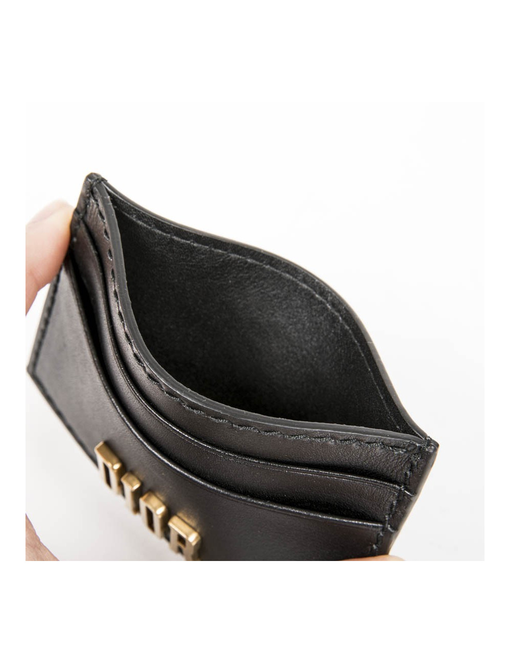 E.S Porte-cartes DIOR en cuir noir