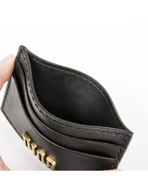 E.S Porte-cartes DIOR en cuir noir