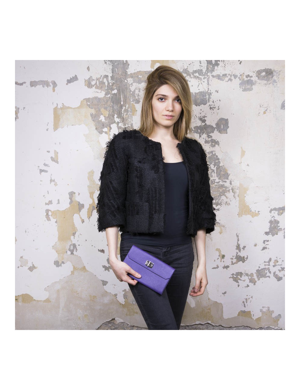 Pochette PRADA en cuir Saffian