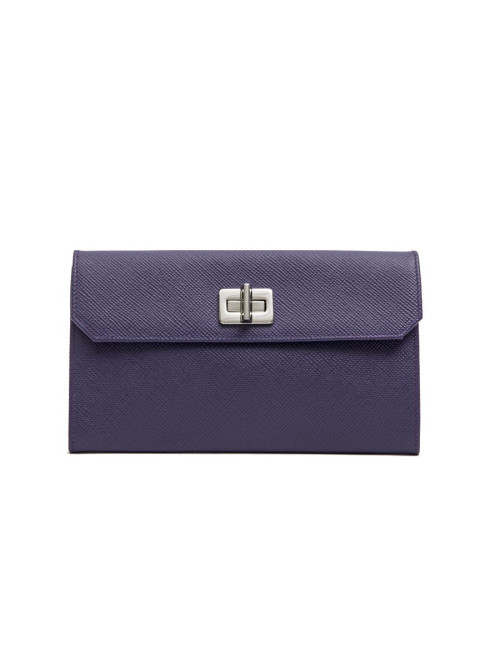 Pochette PRADA en cuir Saffiano violet