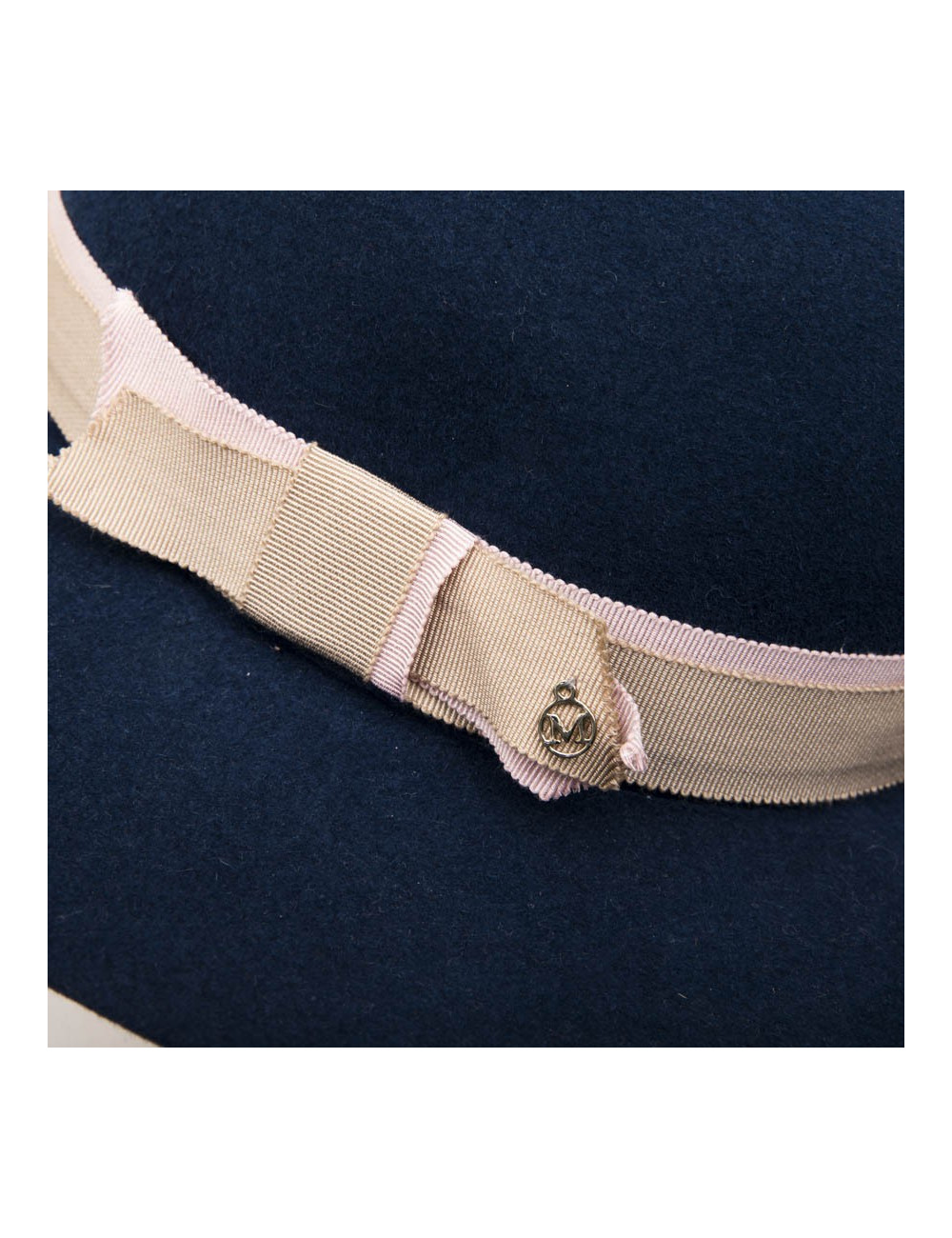 E.S Chapeau TM MAISON MICHEL en feutrine bleue