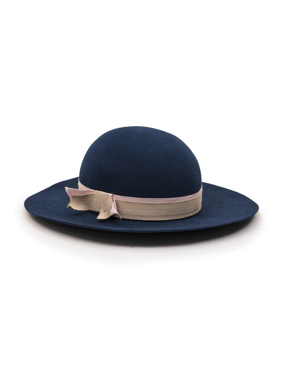 E.S Chapeau TM MAISON MICHEL en feutrine bleue