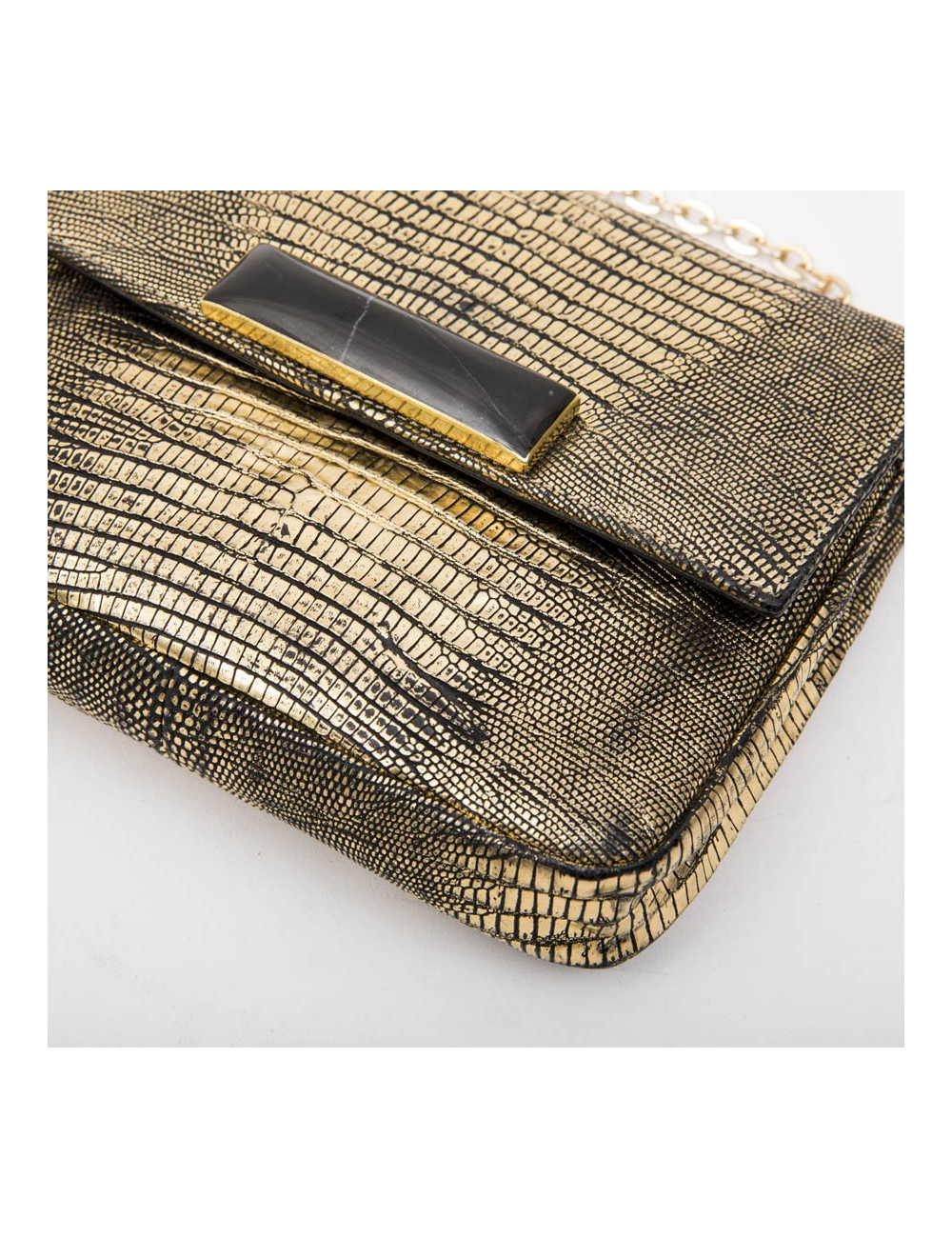 Sac en lézard doré SANTESTEBAN  