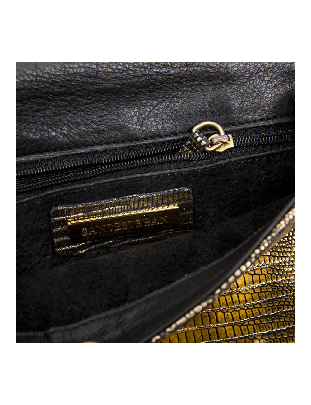 Sac en lézard doré SANTESTEBAN  