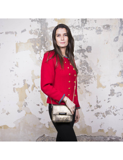 Sac en lézard doré SANTESTEBAN  