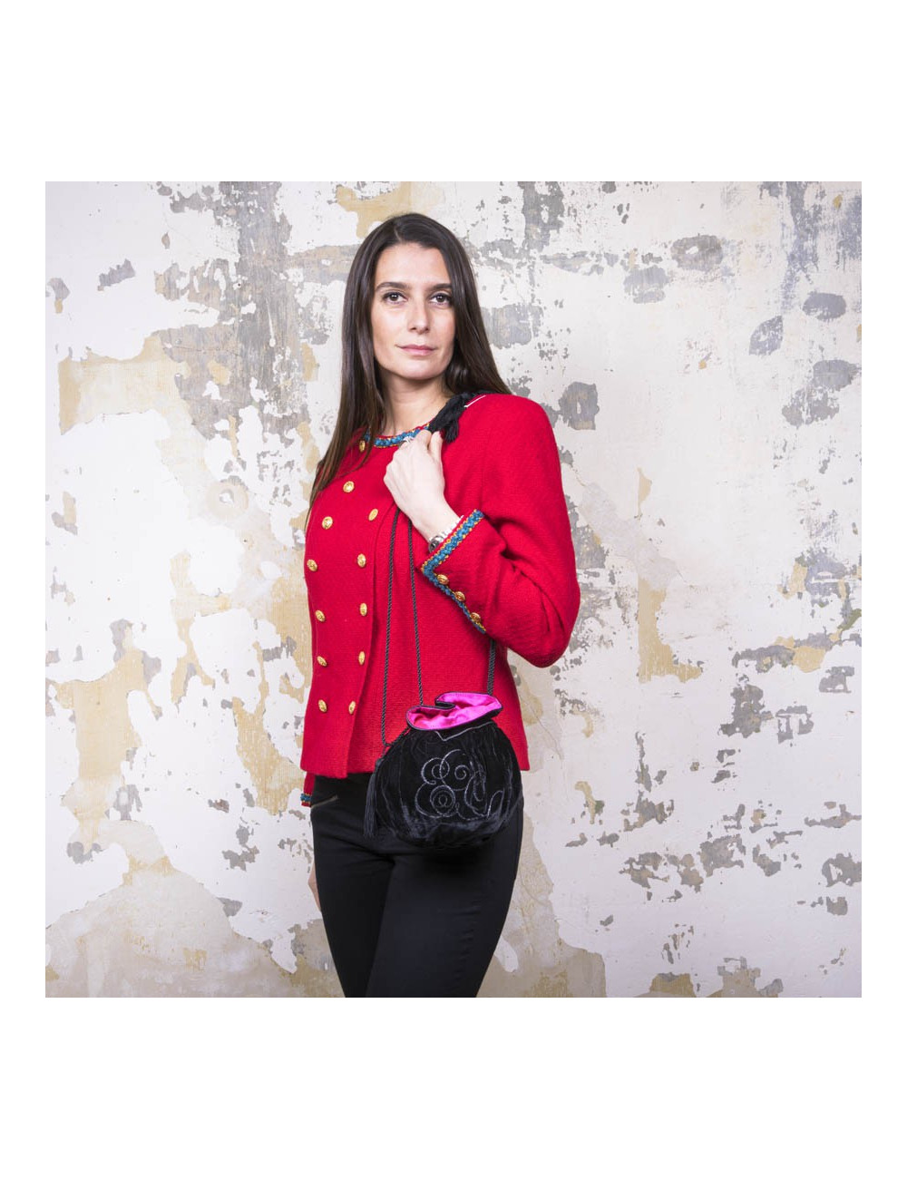 Minaudière EMMANUEL UNGARO velours noir