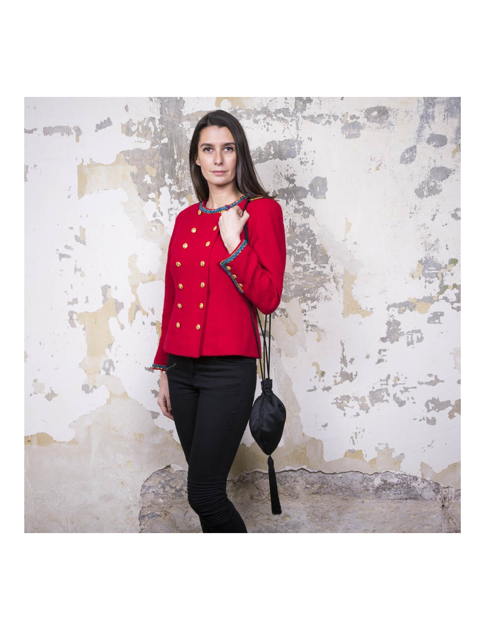 Minaudière A RENAUD en satin noir