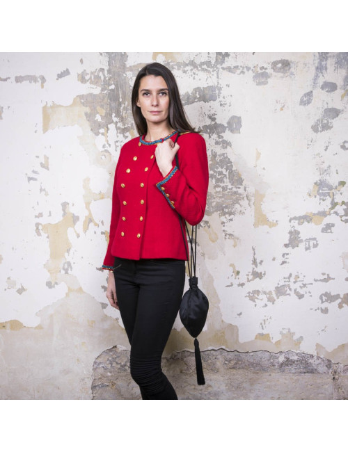 Minaudière A RENAUD en satin noir