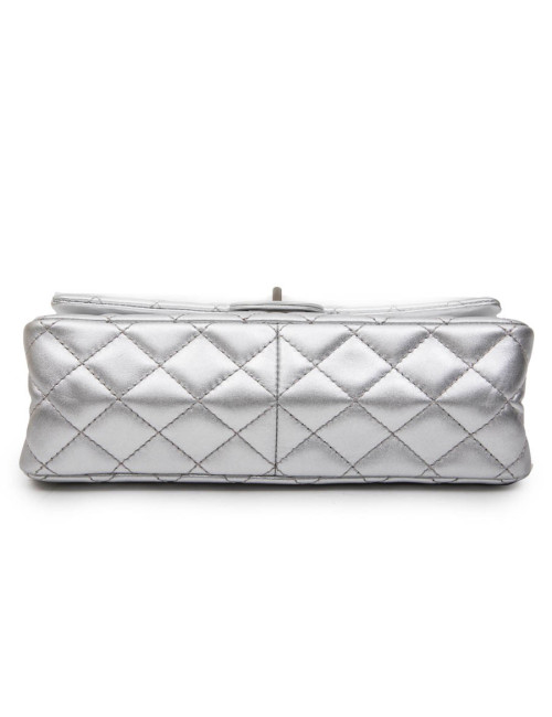 Sac timeless CHANEL cuir argent 
