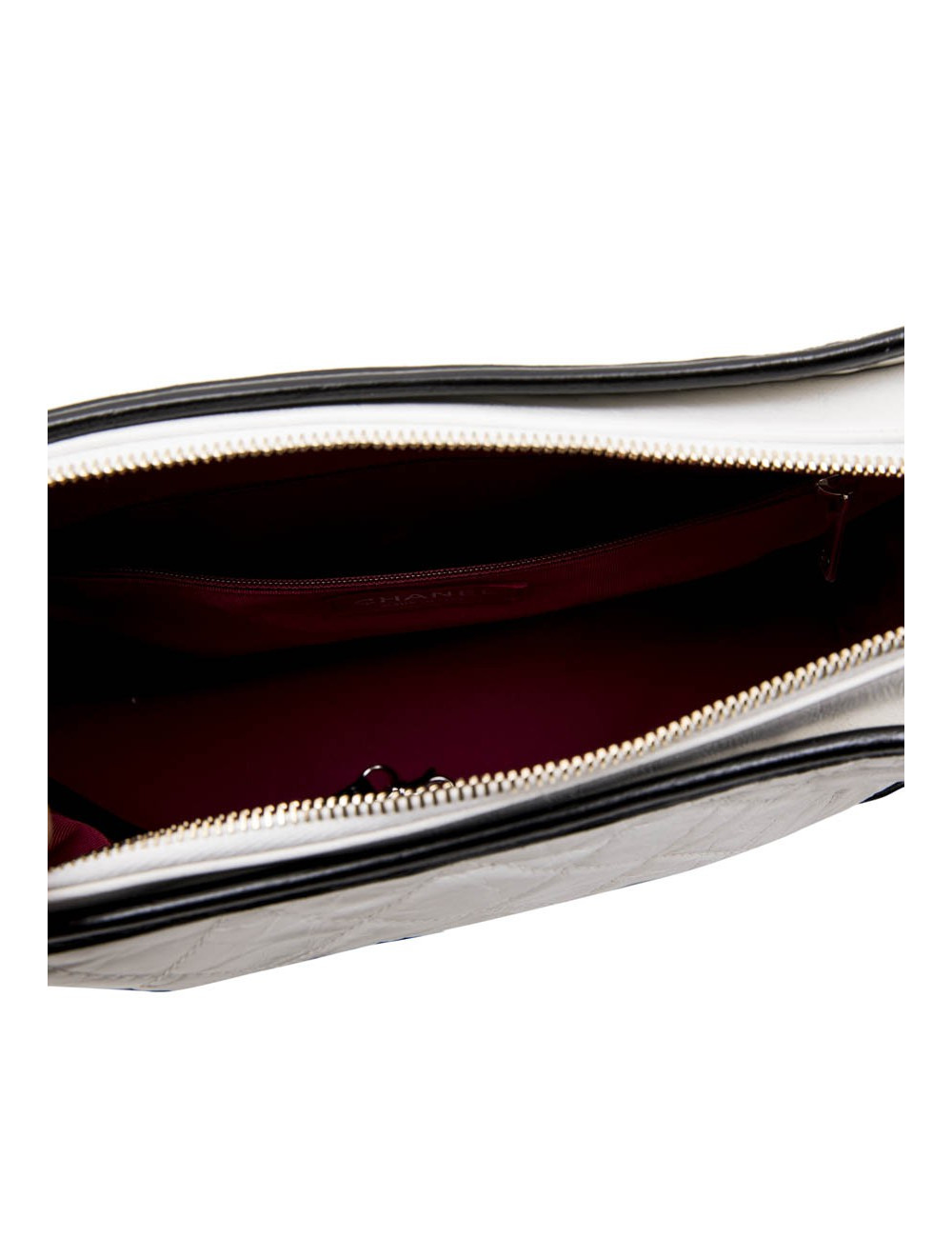 Sac Hobo Gabrielle CHANEL bicolore blanc et noir