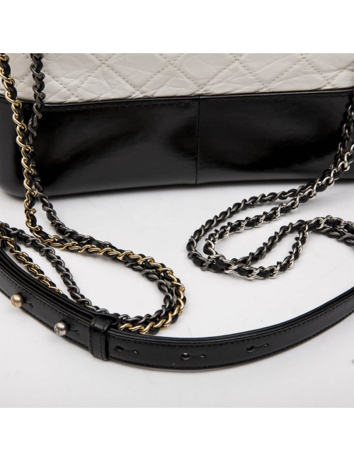 CHANEL Hobo Gabrielle bag in black and white leather