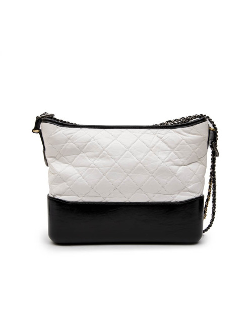 CHANEL Hobo Gabrielle bag in black and white leather