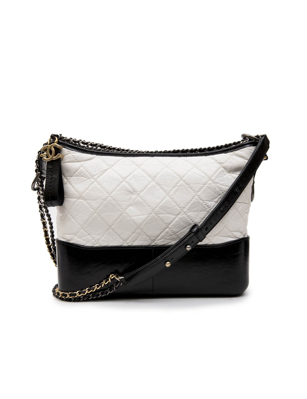 CHANEL Hobo Gabrielle bag in black and white leather