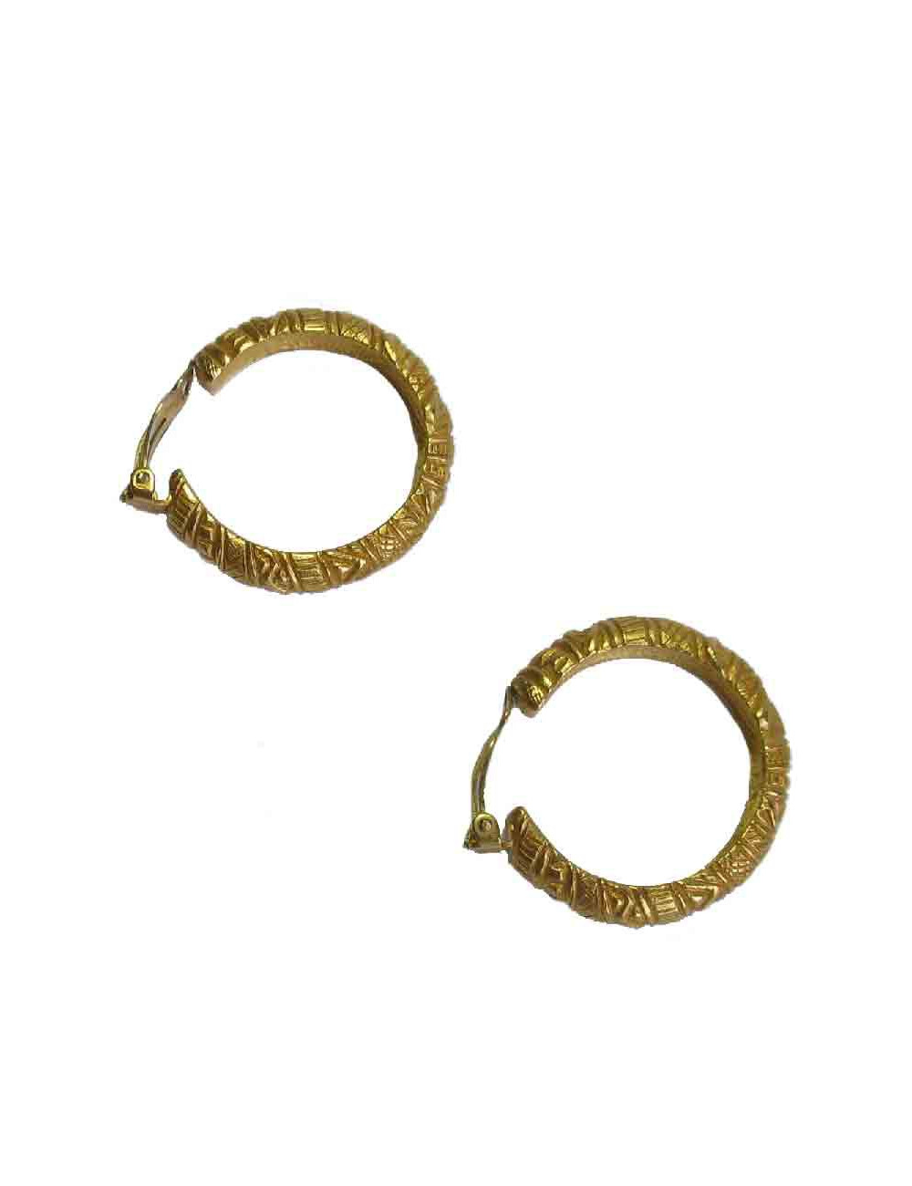 Boucles d'oreille créoles clips YSL YVES SAINT LAURENT Vintage