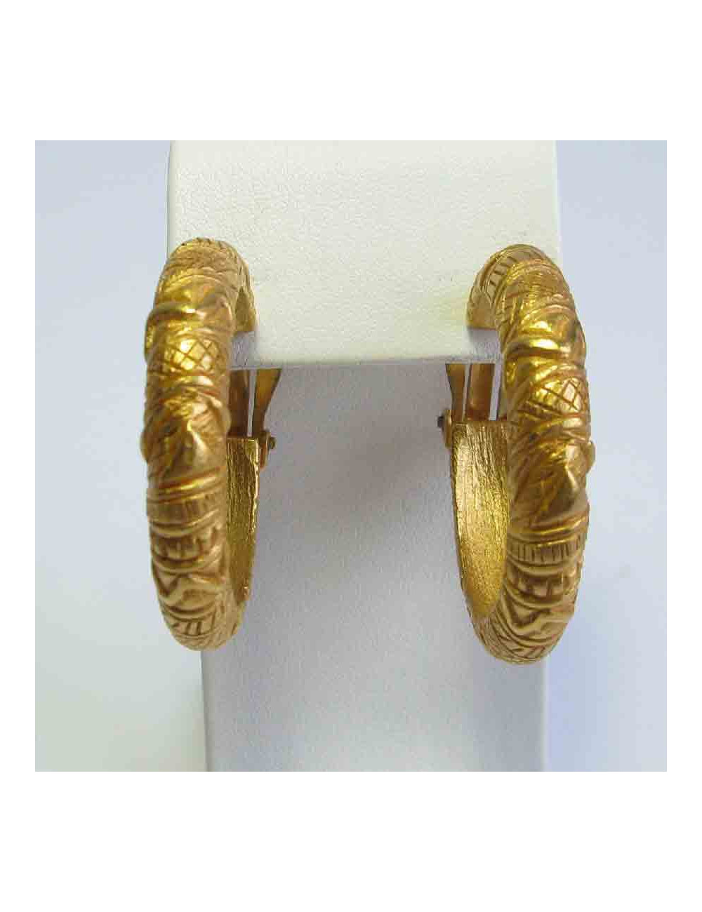 YSL YVES SAINT LAURENT Vintage hoop earrings in gilt metal