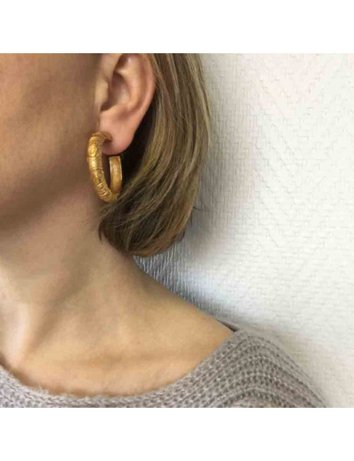 YSL YVES SAINT LAURENT Vintage hoop earrings in gilt metal