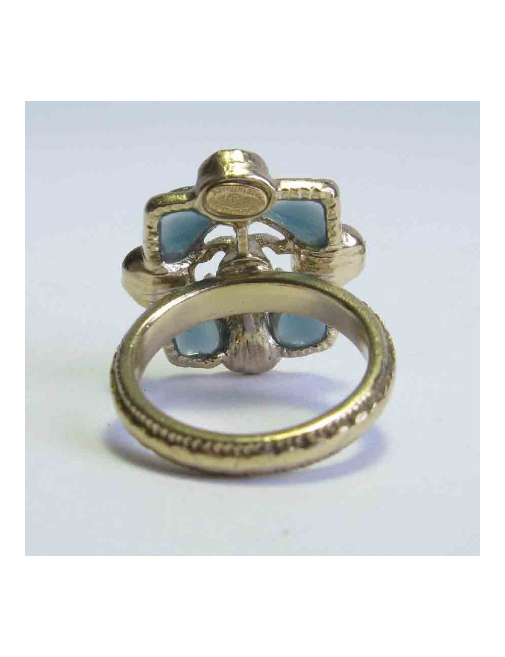 Bague CHANEL perles et bleu