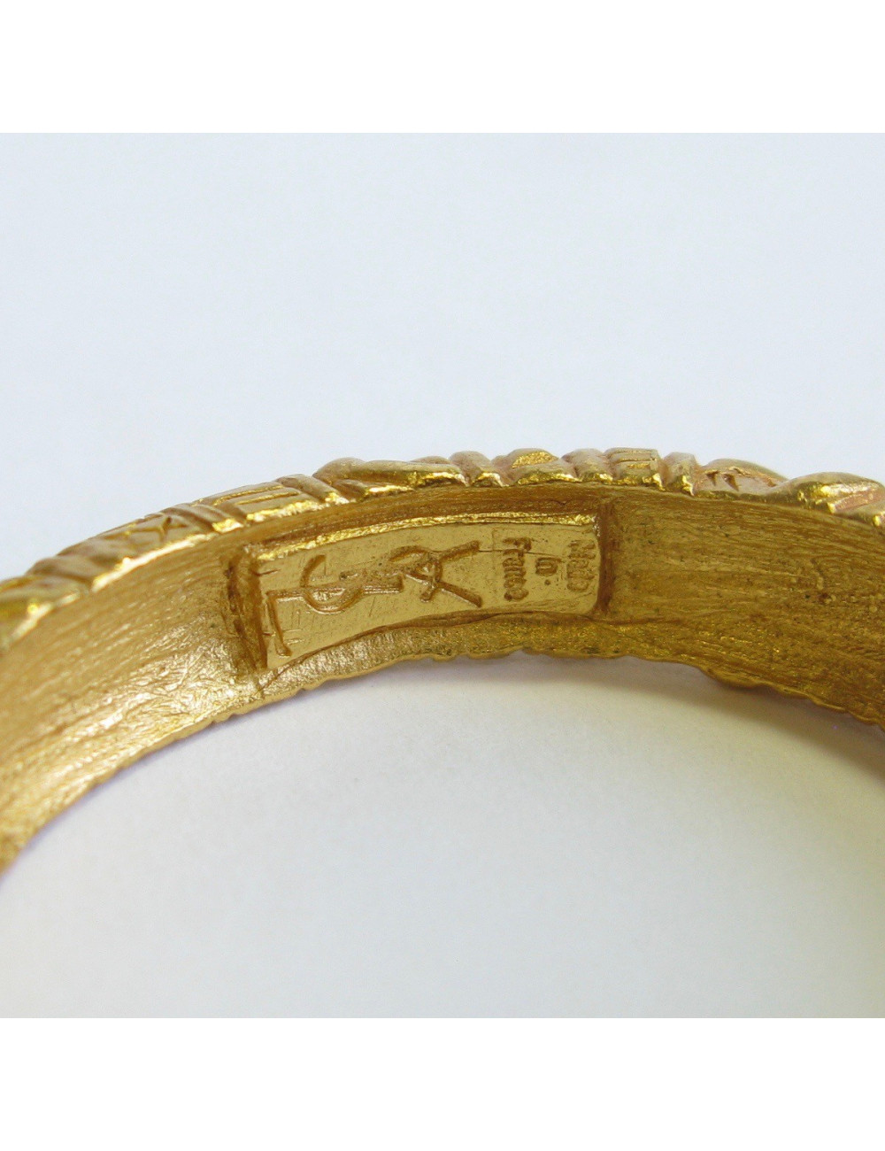 Boucles d'oreille créoles clips YSL YVES SAINT LAURENT Vintage