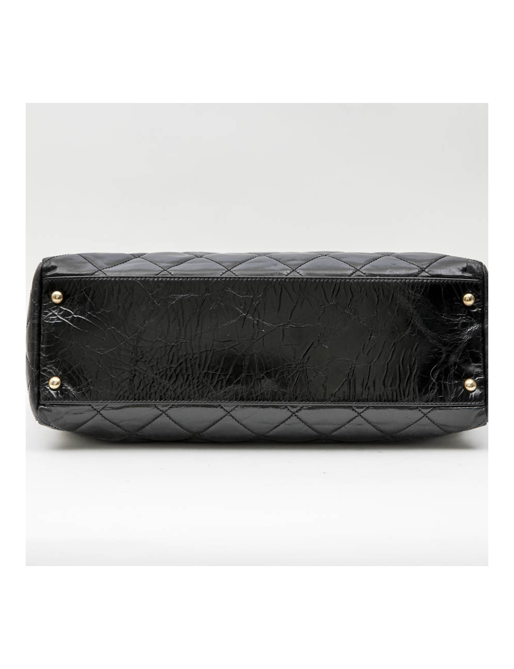 Sac cabas CHANEL cuir vieilli noir