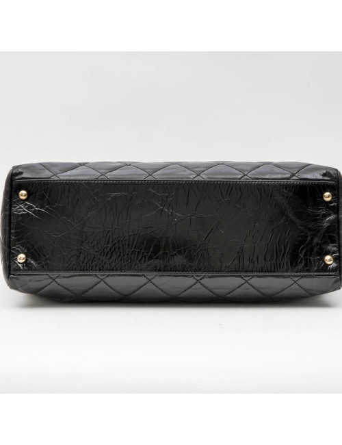 Sac cabas CHANEL cuir vieilli noir