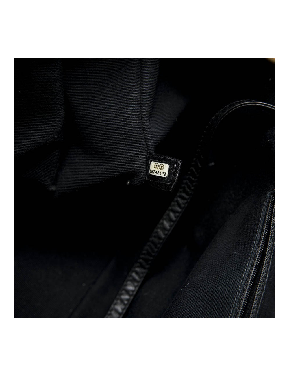 Chanel black aged leather tote bag