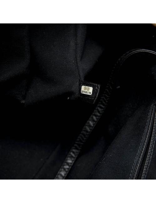 Sac cabas CHANEL cuir vieilli noir