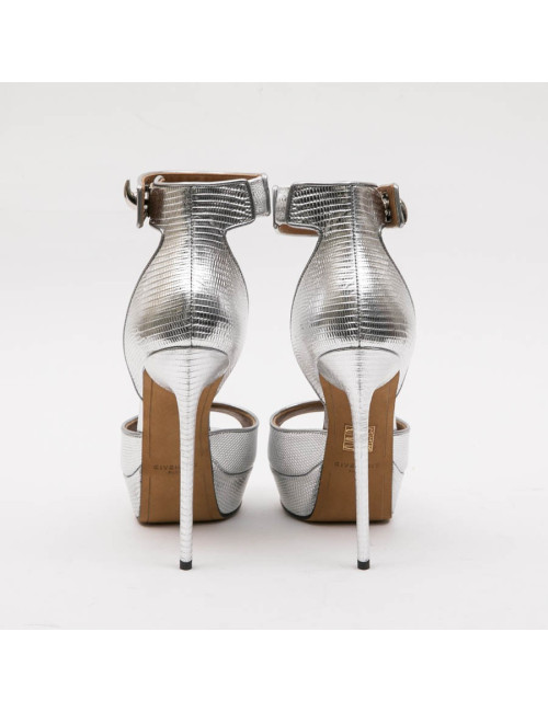 Sandales t 39 plates-formes en cuir effet lézard Shark Lock