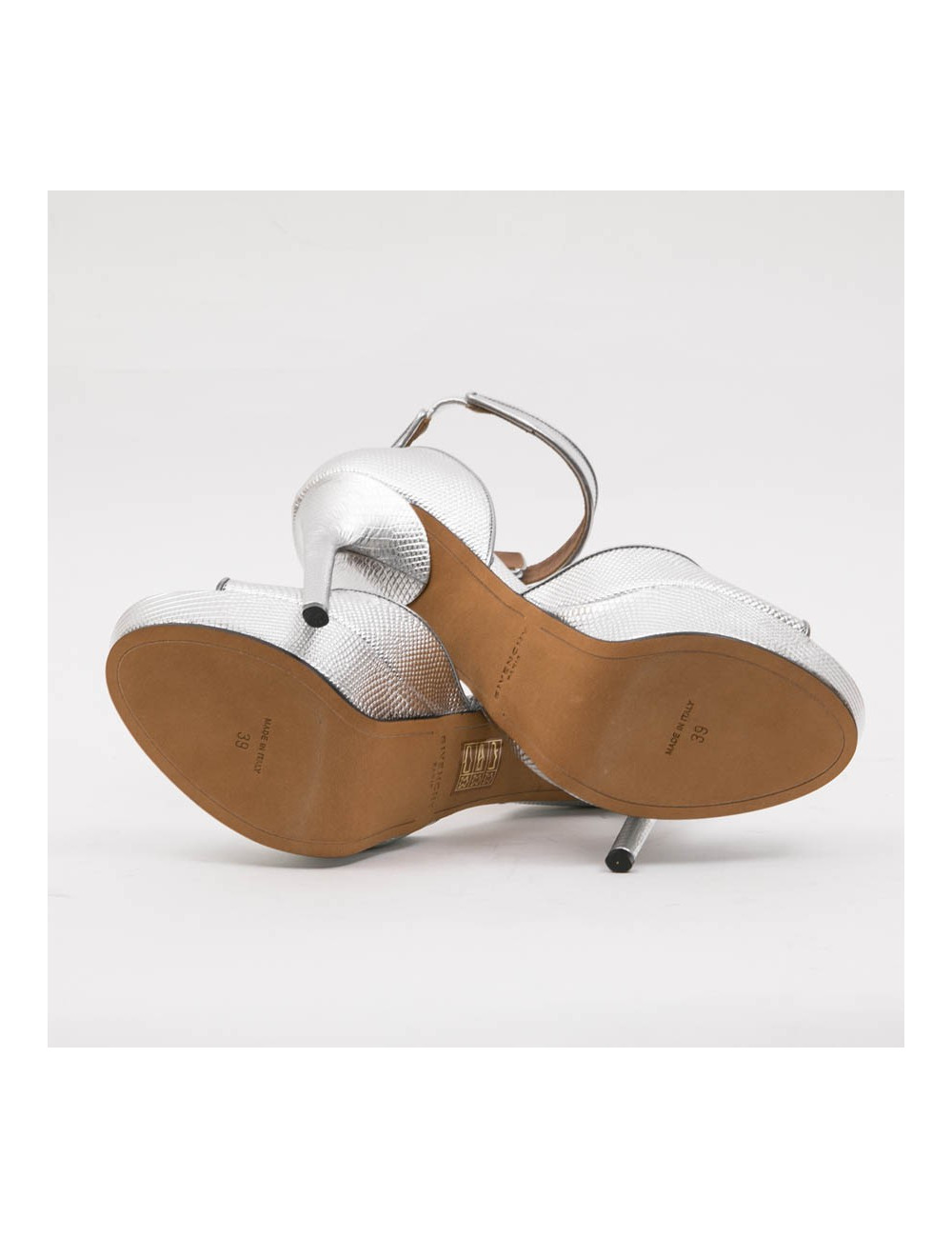 Sandales t 39 plates-formes en cuir effet lézard Shark Lock