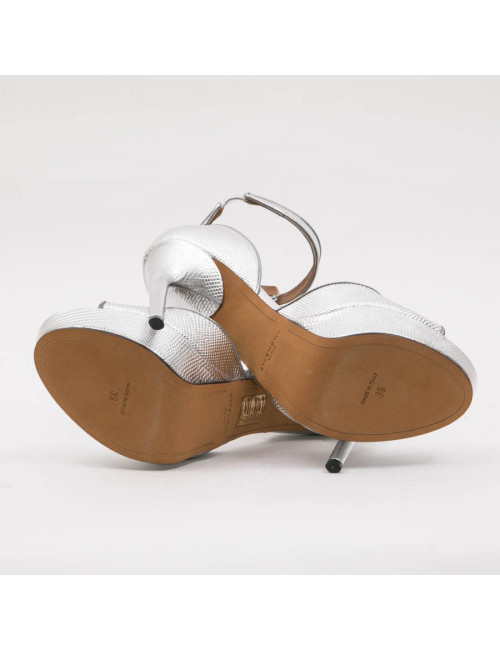 Sandales t 39 plates-formes en cuir effet lézard Shark Lock